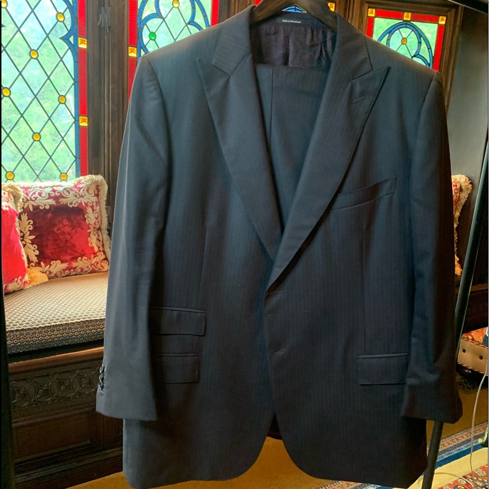 Zegna dark navy suit
